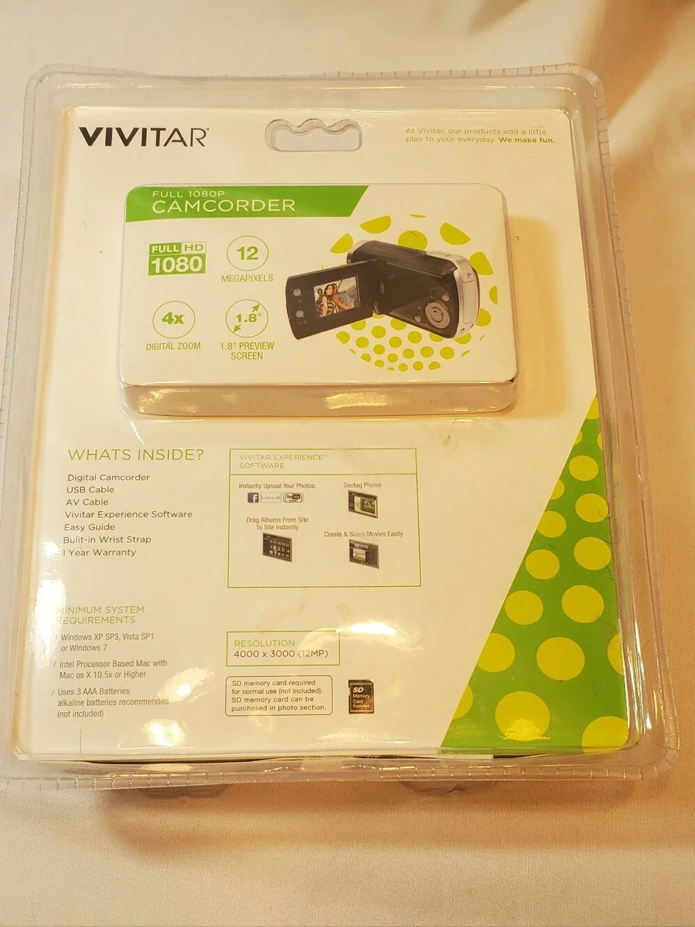 Vivitar DVR508NHD Full HD 1080p Black Camcorder 12MP 4x Zoom 1.8